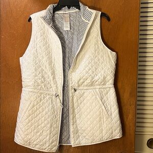 Chico's Quilted Vest with Gray Stripes